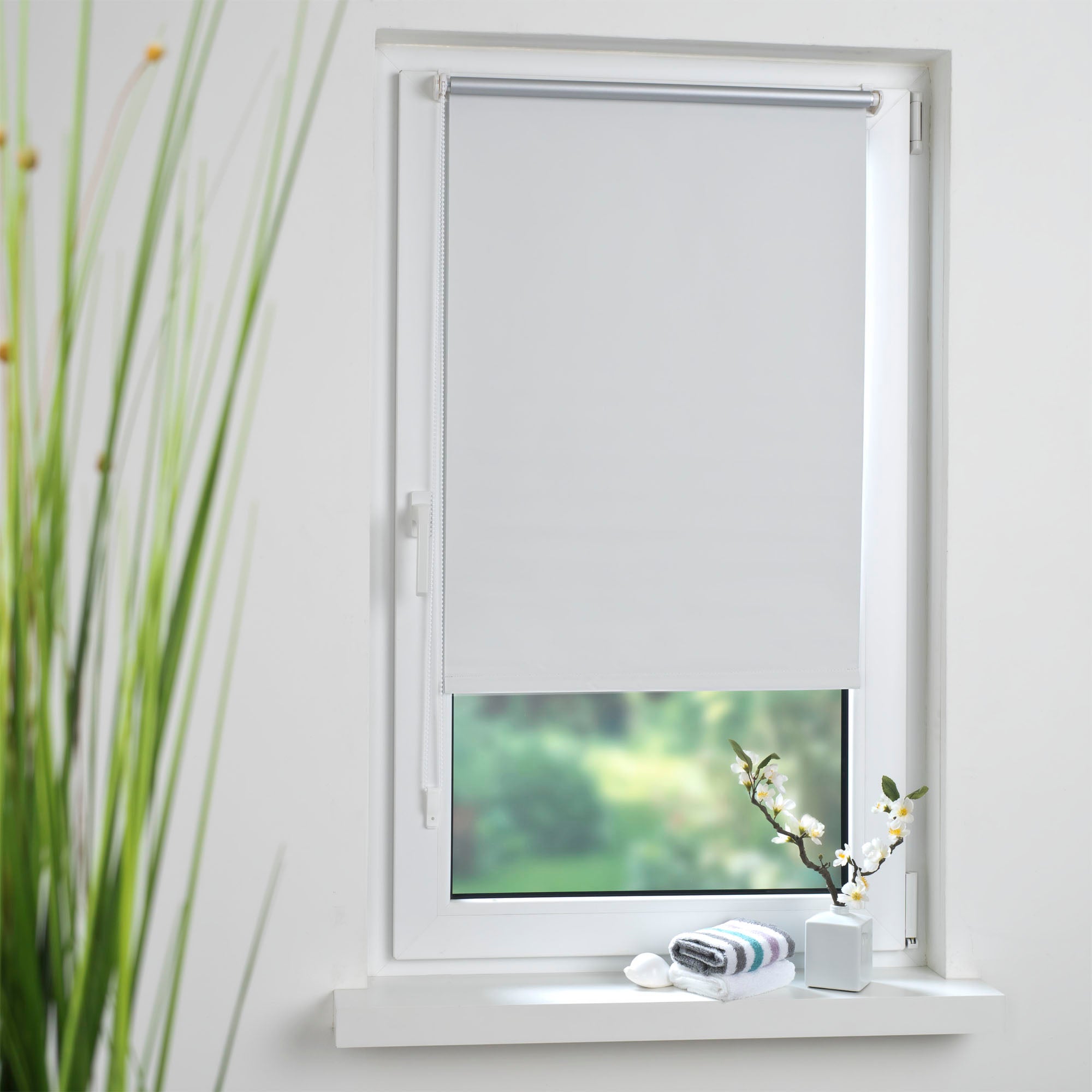 ourdeco® Klemmfix-Rollo | verdunkelnd | Thermo-Beschichtung | ohne Bohren | verschiedene Farben und Größen