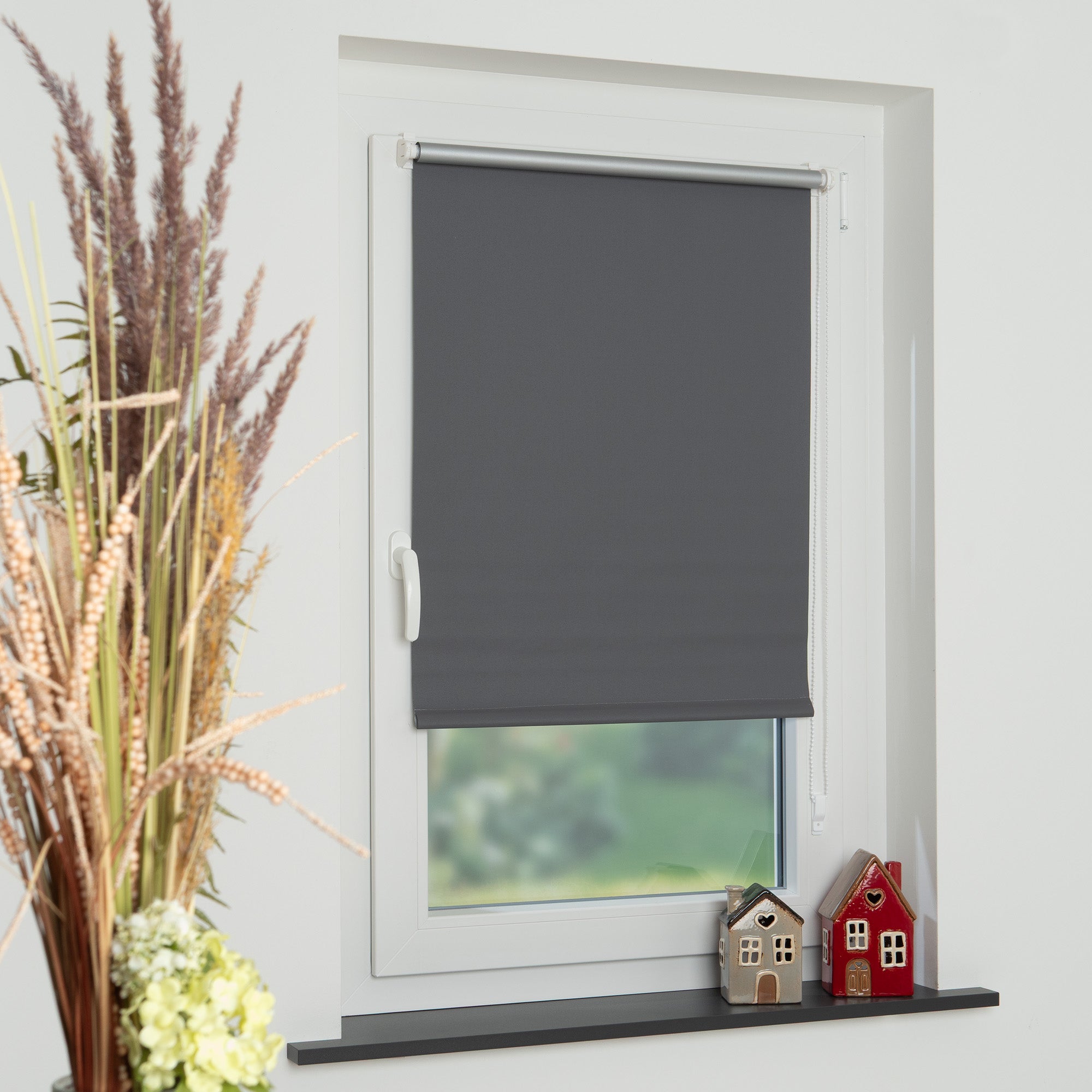ourdeco® Klemmfix-Rollo | verdunkelnd | Thermo-Beschichtung | ohne Bohren | verschiedene Farben und Größen