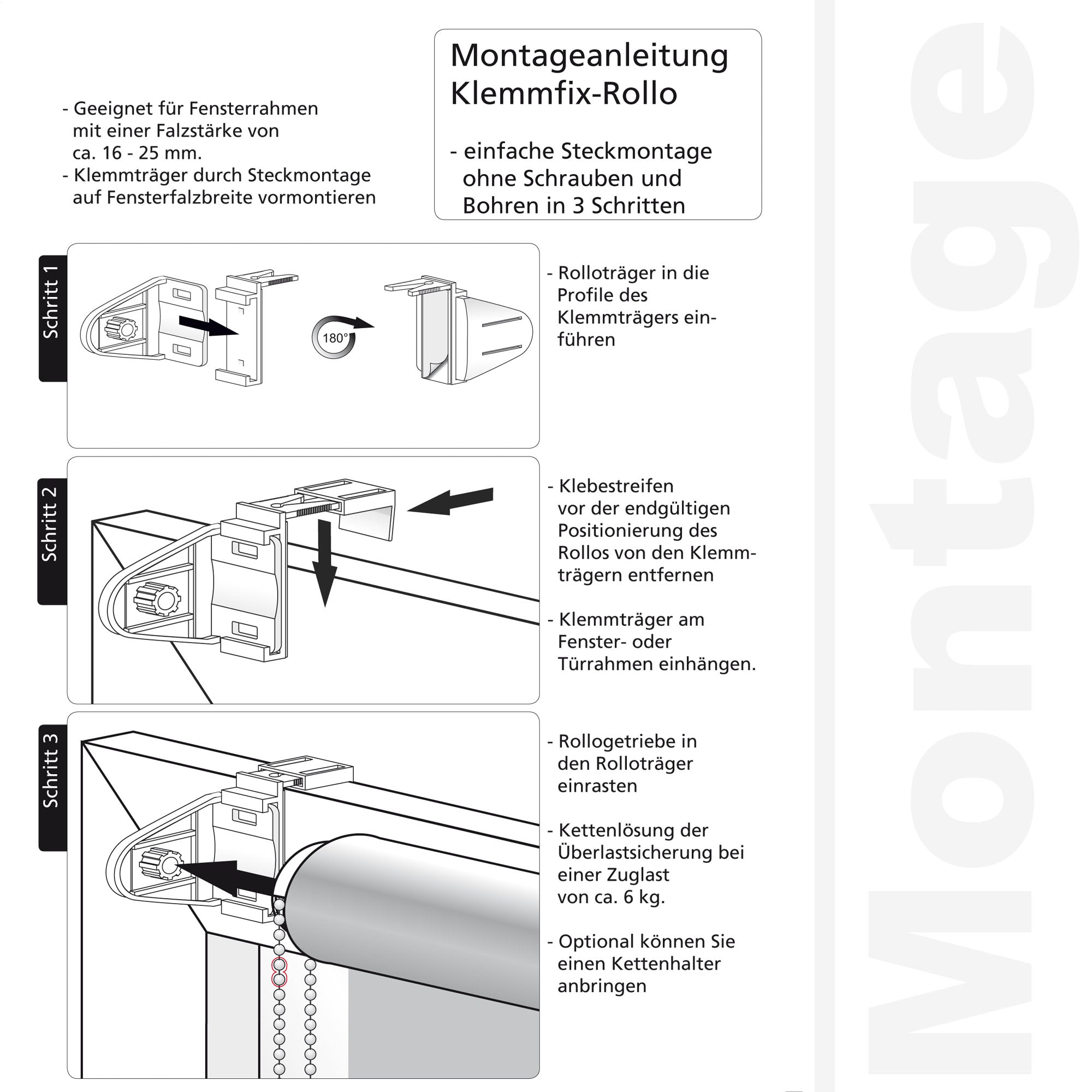 ourdeco® Klemmfix-Rollo | verdunkelnd | Thermo-Beschichtung | ohne Bohren | verschiedene Farben und Größen