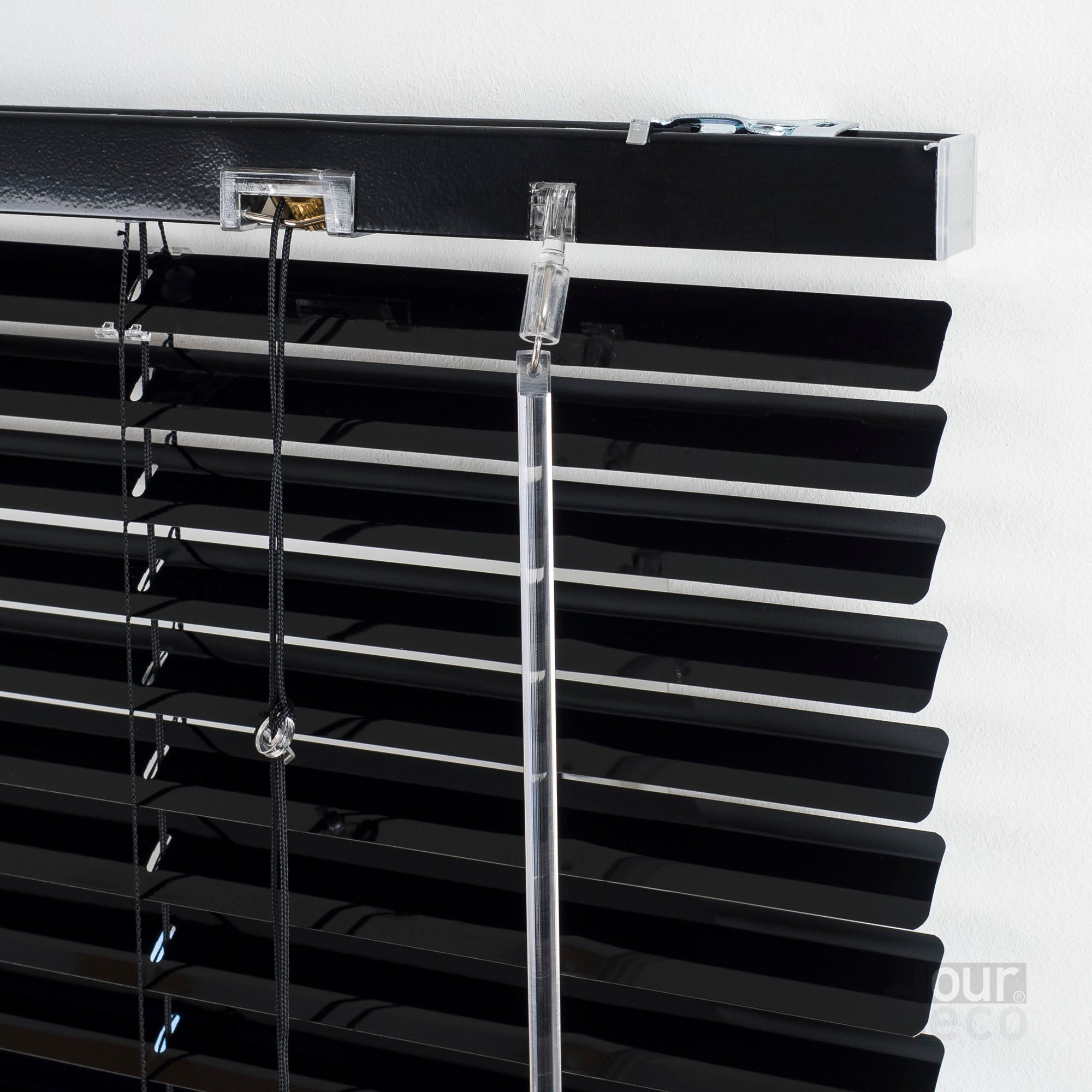 ourdeco® Aluminium-Jalousie, 220 cm Länge - speziell für Türen, viele Farben und Breiten, Montage an Wand oder Decke
