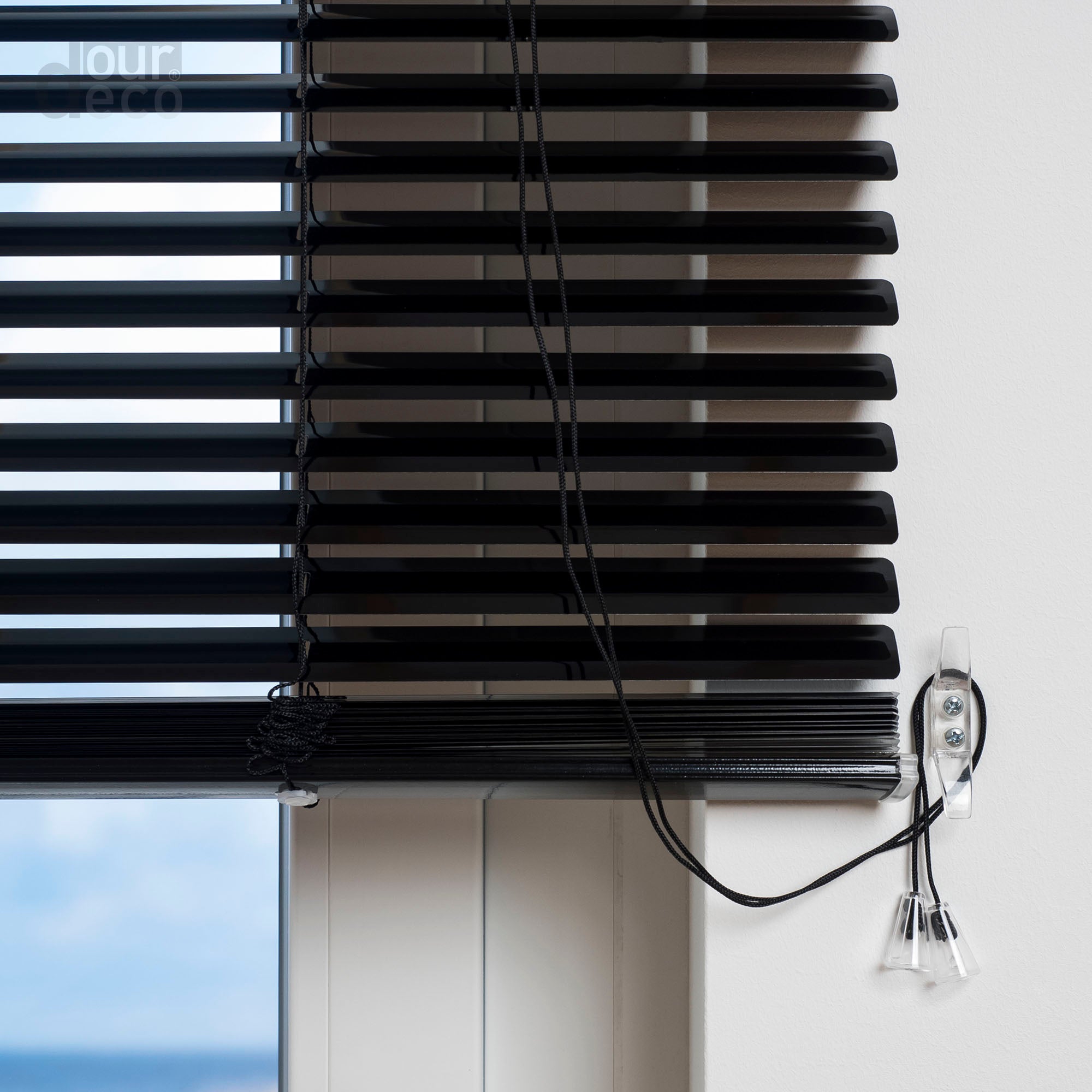 ourdeco® Aluminium-Jalousie, 220 cm Länge - speziell für Türen, viele Farben und Breiten, Montage an Wand oder Decke
