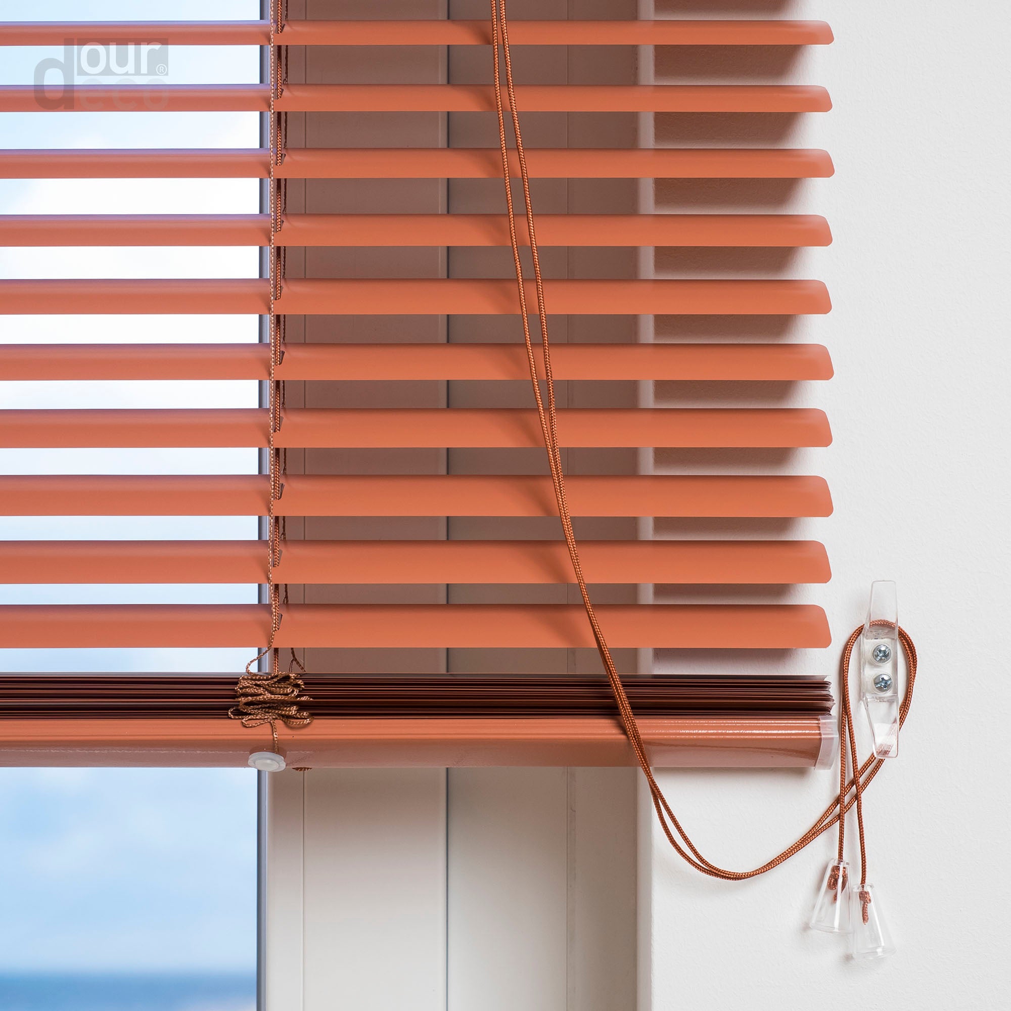 ourdeco® Aluminium-Jalousie, 130 cm Länge viele Farben und Breiten, Montage an Wand oder Decke