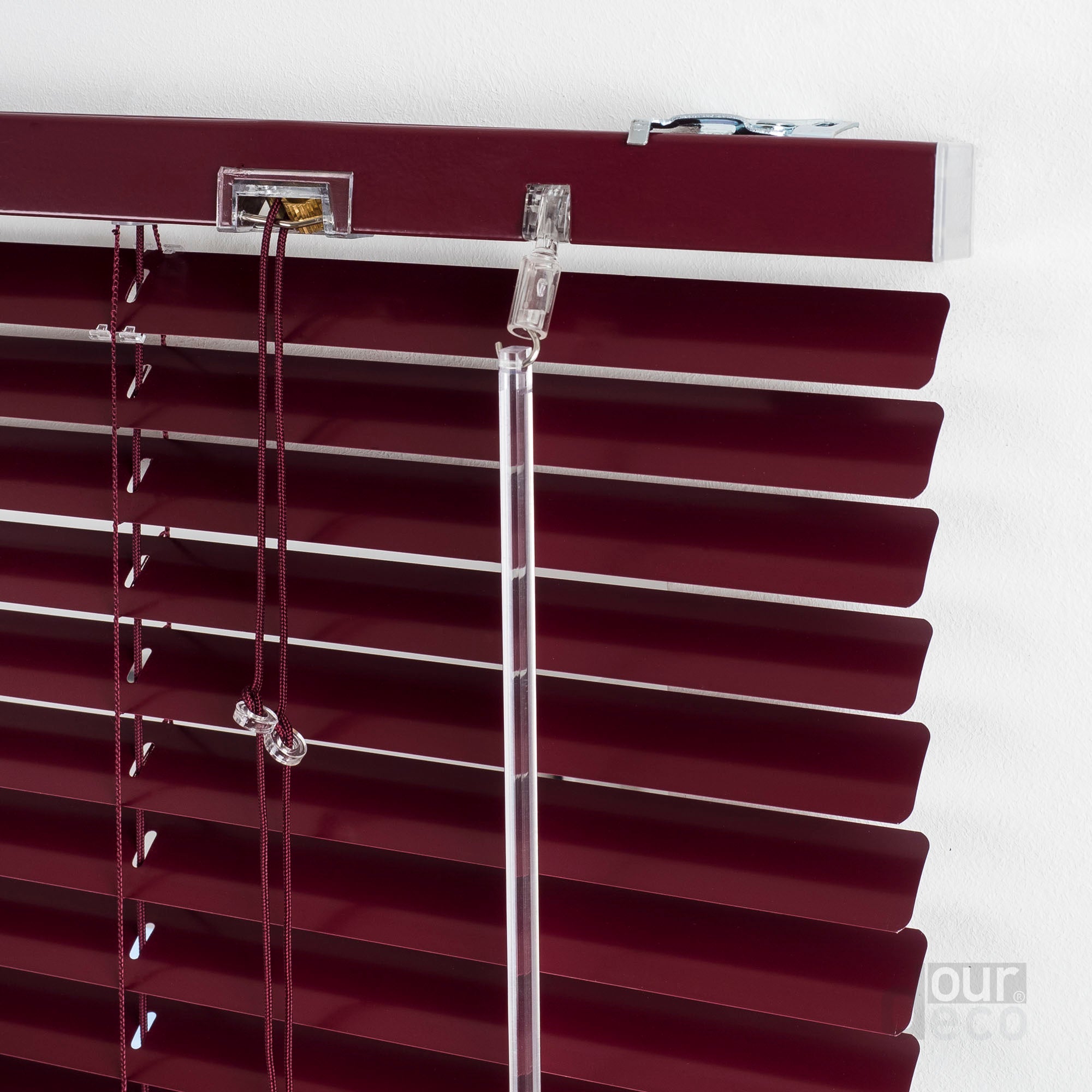 ourdeco® Aluminium-Jalousie, 220 cm Länge - speziell für Türen, viele Farben und Breiten, Montage an Wand oder Decke