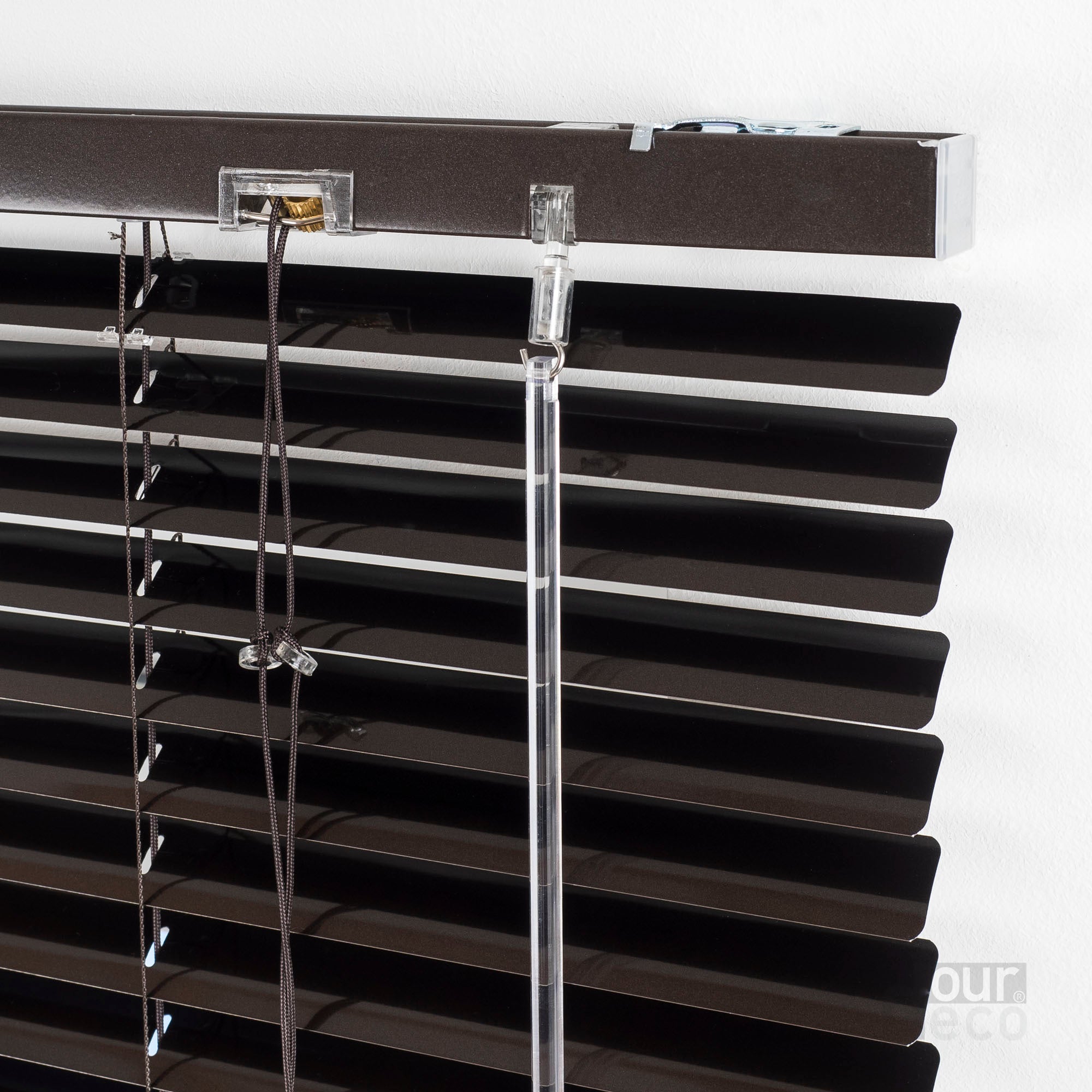 ourdeco® Aluminium-Jalousie, 220 cm Länge - speziell für Türen, viele Farben und Breiten, Montage an Wand oder Decke
