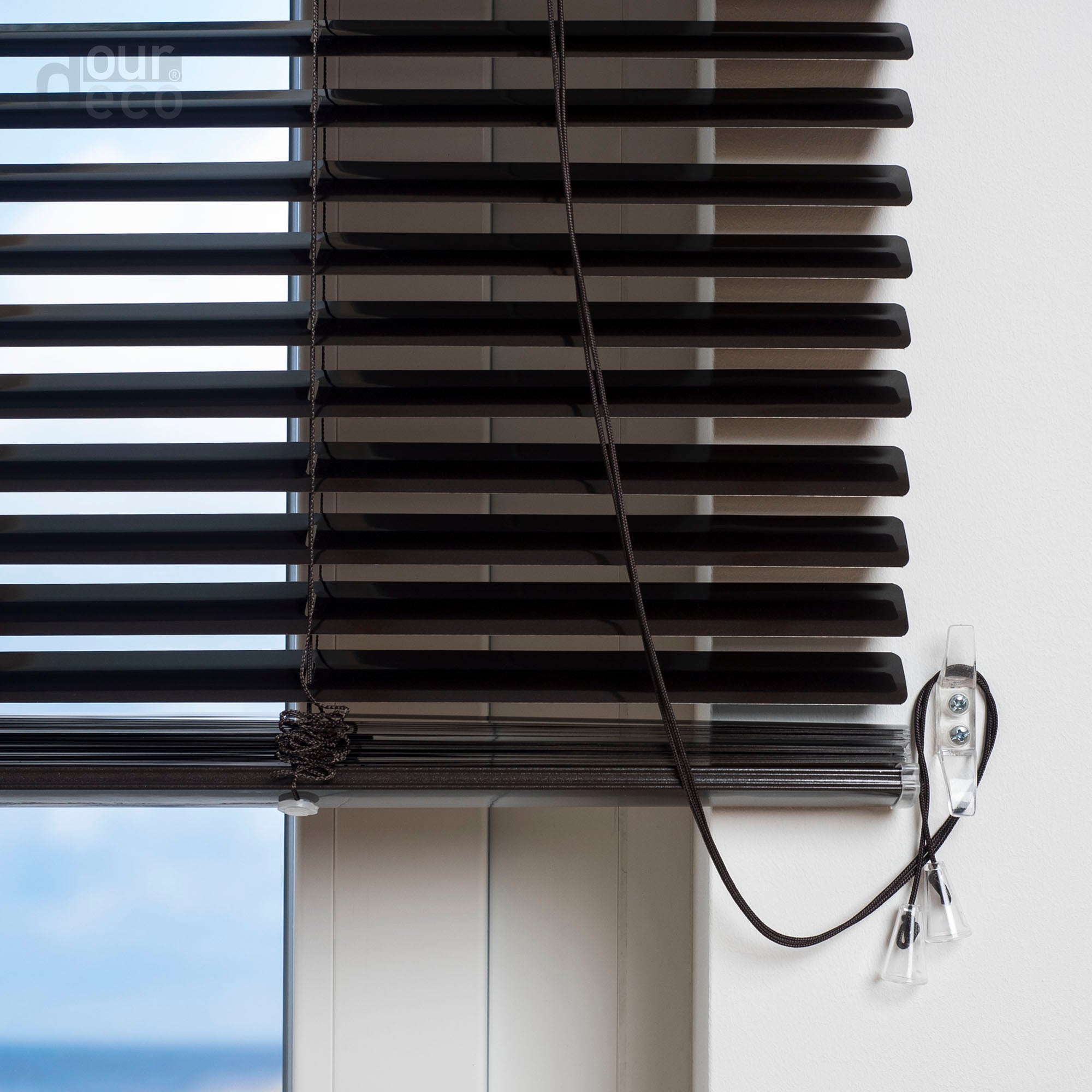 ourdeco® Aluminium-Jalousie, 220 cm Länge - speziell für Türen, viele Farben und Breiten, Montage an Wand oder Decke