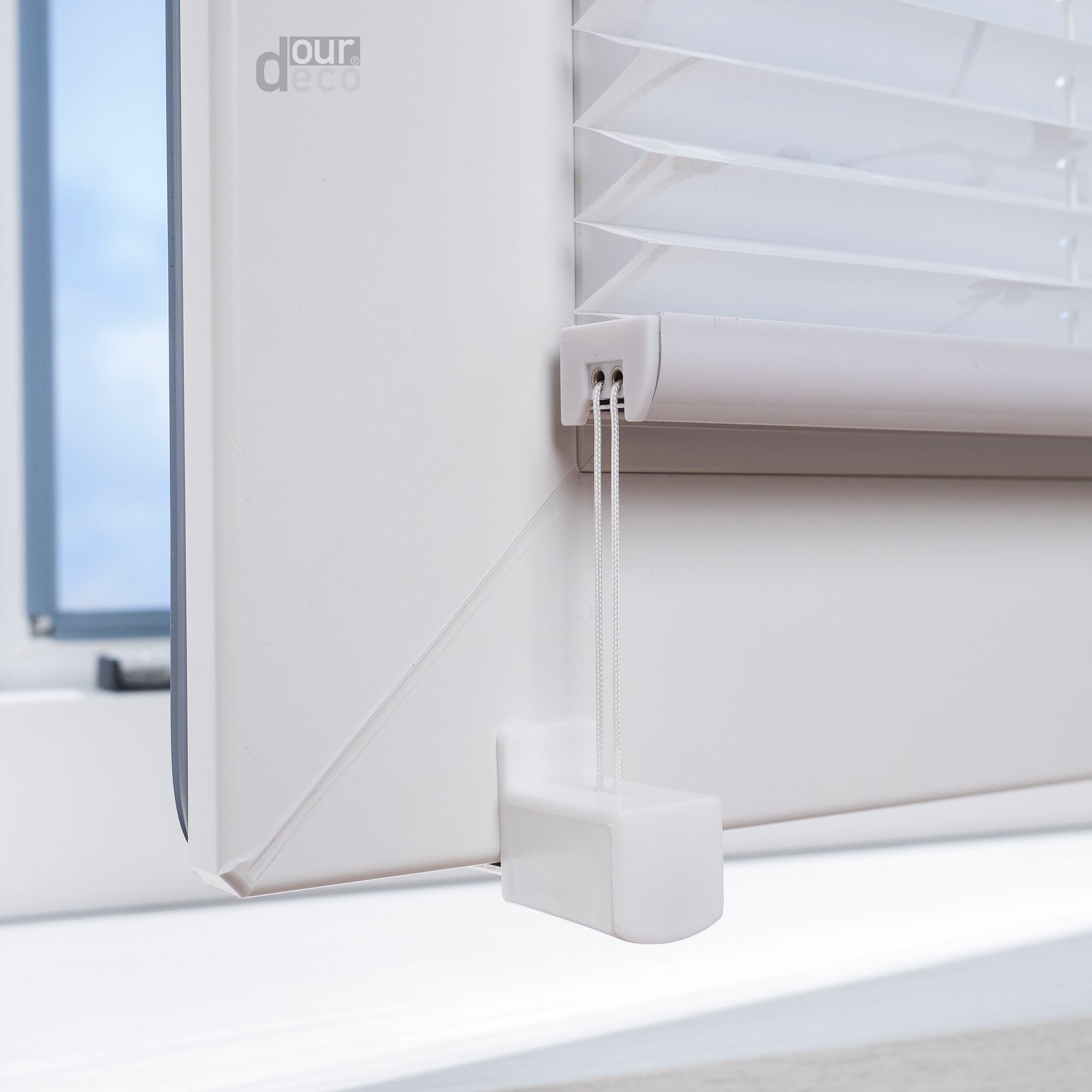 ourdeco® Klemmfix Plissee ohne Bohren für Fenster oder Türen Druckmotiv Ranke weiß | grau