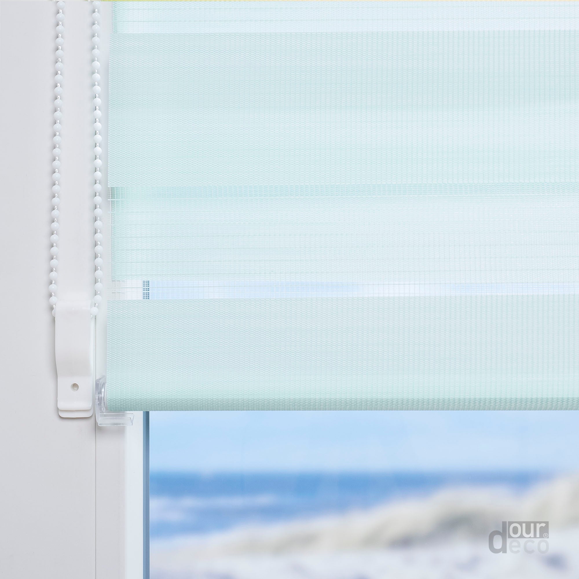 ourdeco® Doppel-Rollo Uni, Duo-Rollo, lichtdurchlässig, blickdicht, Montage ohne Bohren, viele Farben und Größen