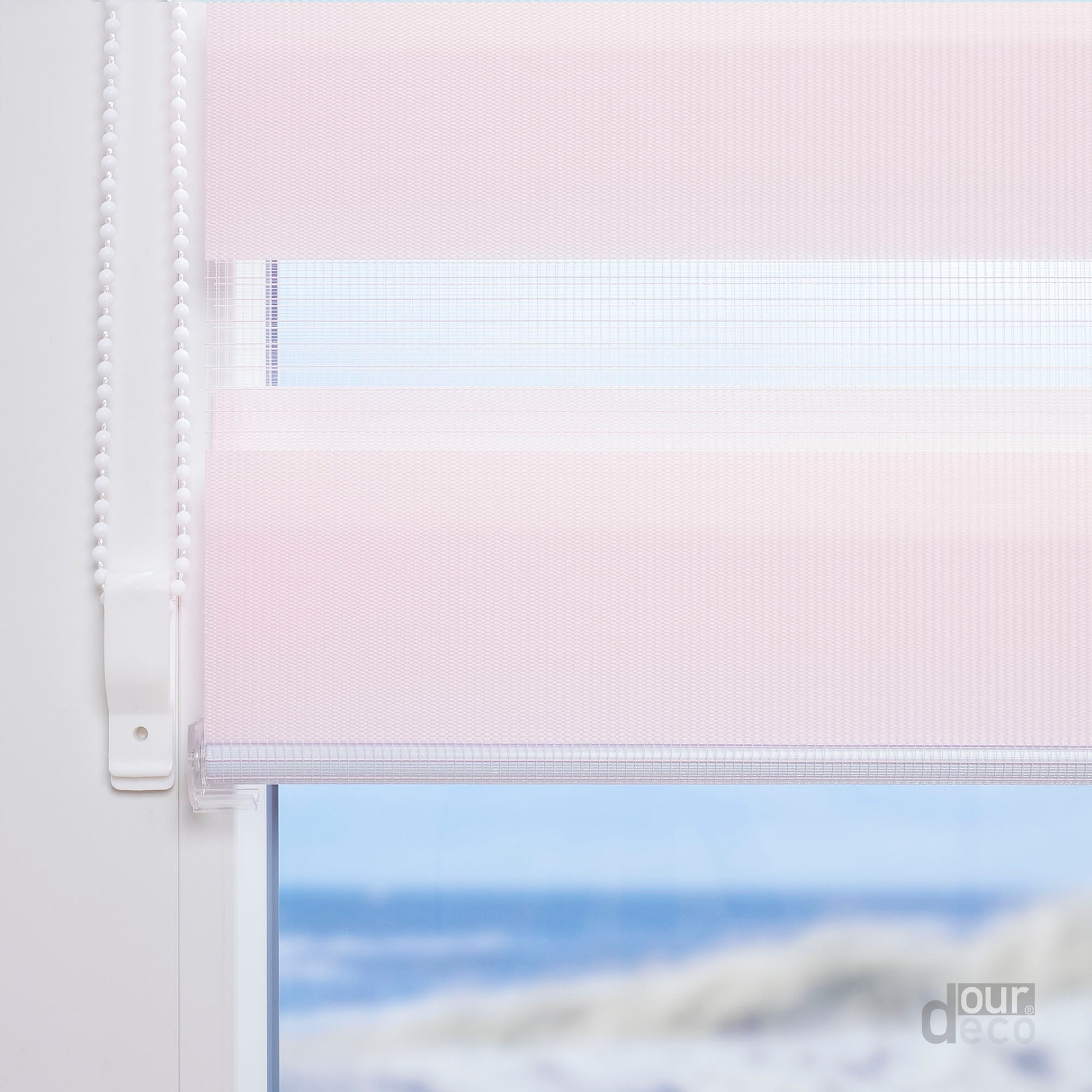 ourdeco® Doppel-Rollo Uni, Duo-Rollo, lichtdurchlässig, blickdicht, Montage ohne Bohren, viele Farben und Größen