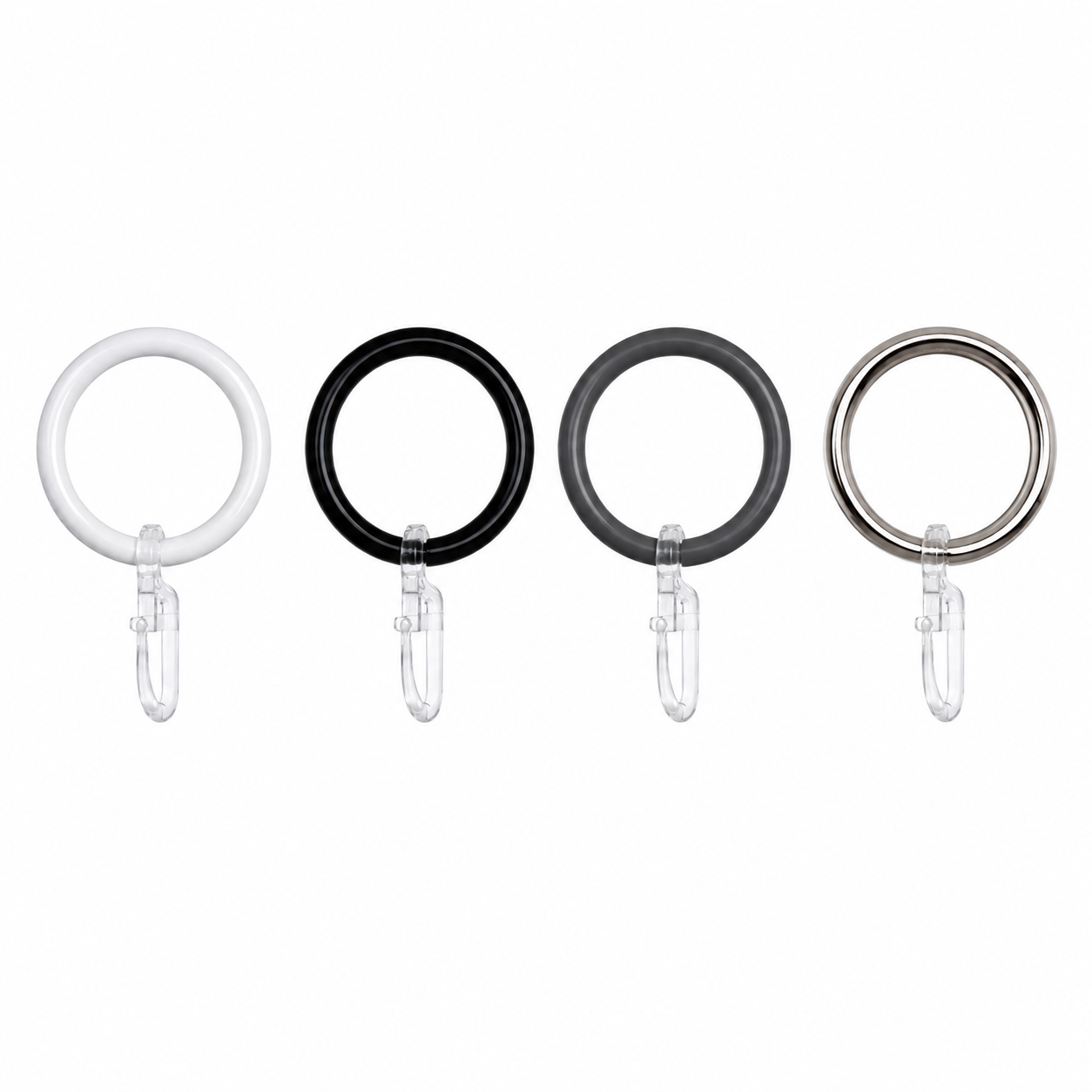 ourdeco® Stilring mit Haken für Fertiggarnitur Ø 16/19 mm | 10 Stück | verschiedene Farben