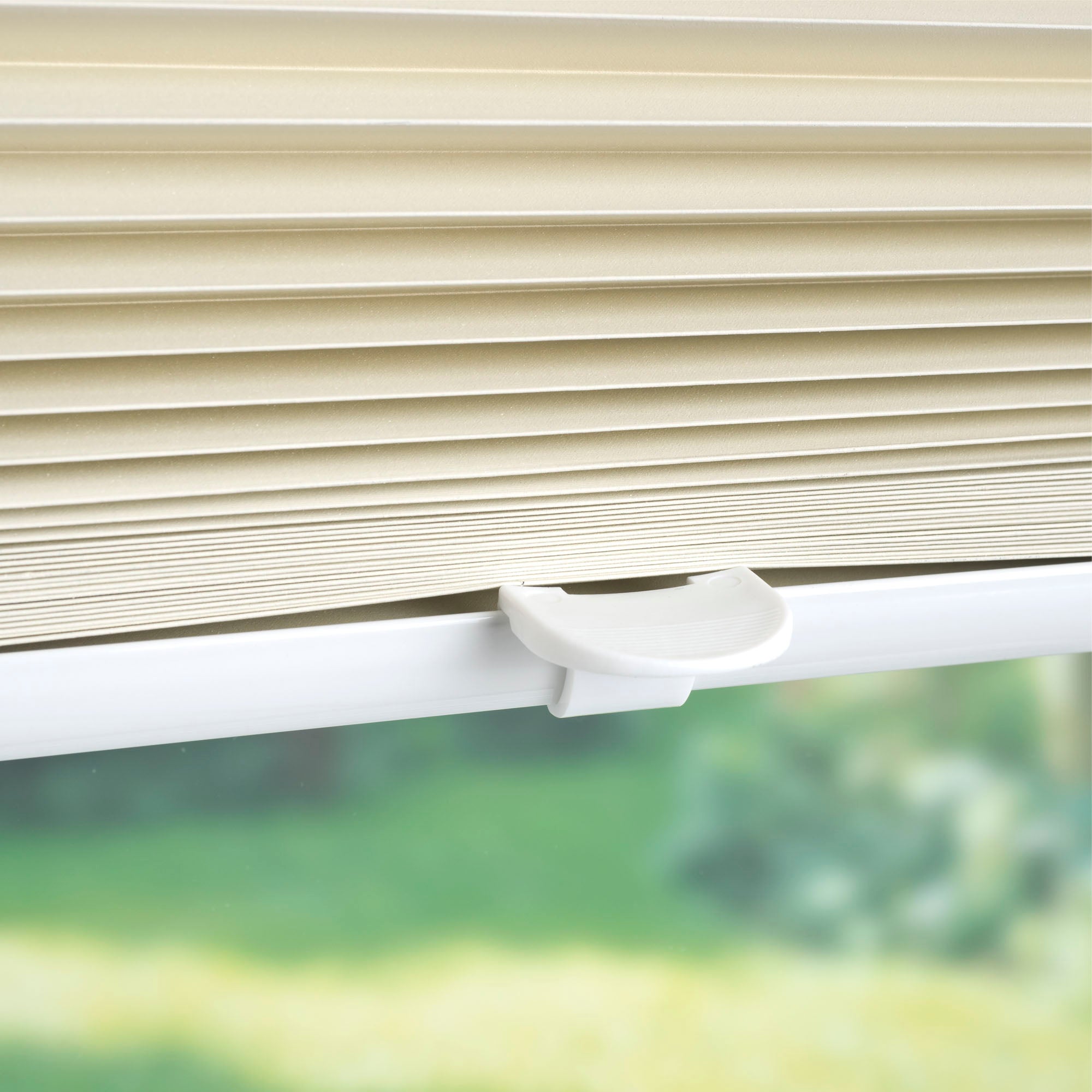 ourdeco® Klemmfix-Plissee | verdunkelnd | Thermo-Beschichtung | ohne Bohren | Metallklemmträger |verschieden Größen | weiß, beige