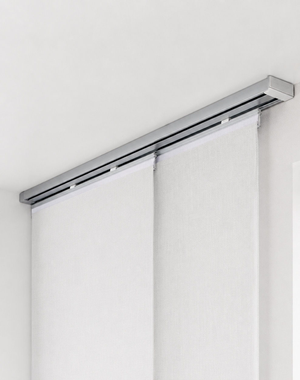 ourdeco® Aluminium Flächenvorhangschiene | für Gardinen und Vorhänge | verschiedene Längen | weiß silber