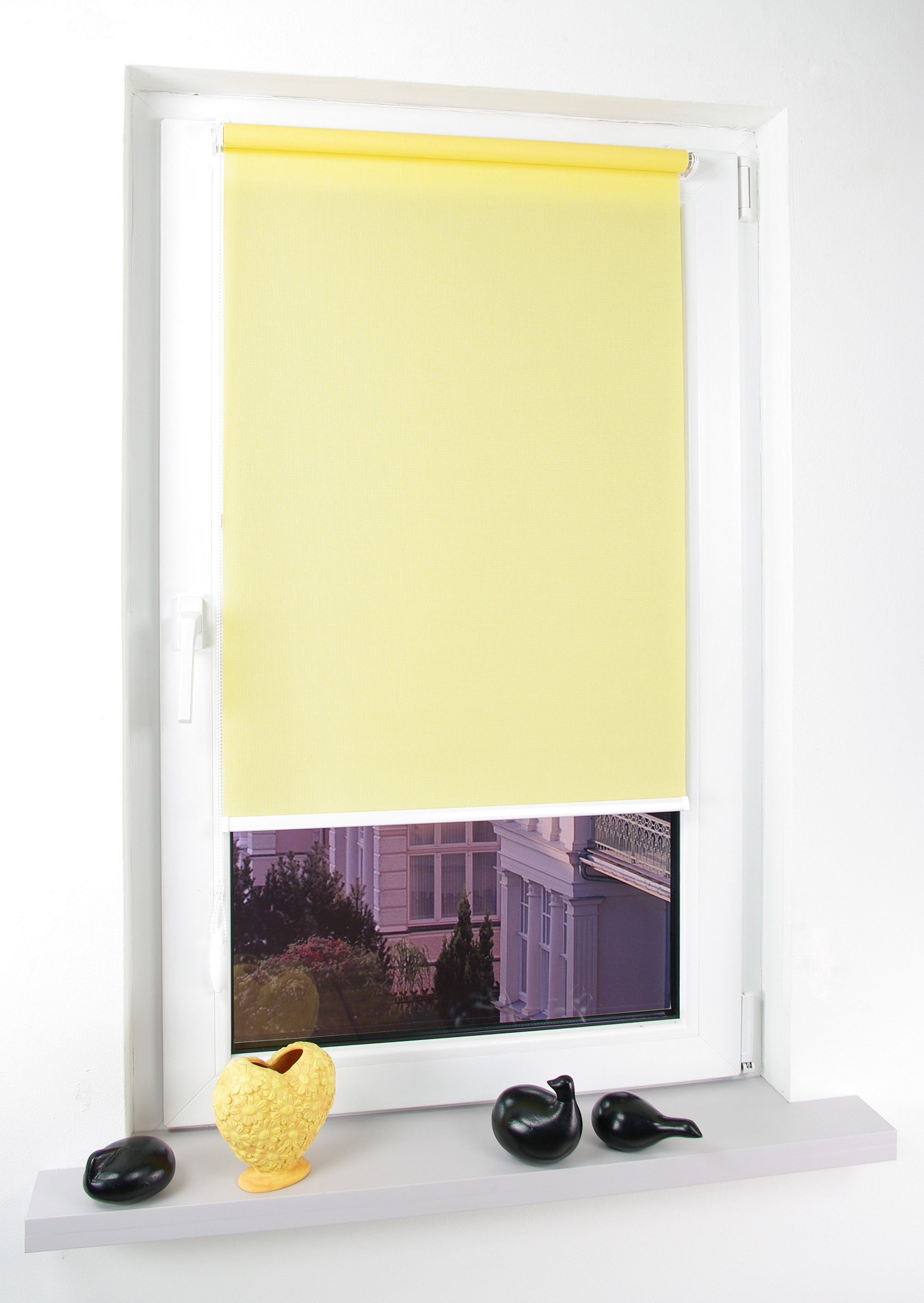 Gardinia Easyfix-Royal Klemmfixrollo hellgelb 075 x 150 cm Struktur