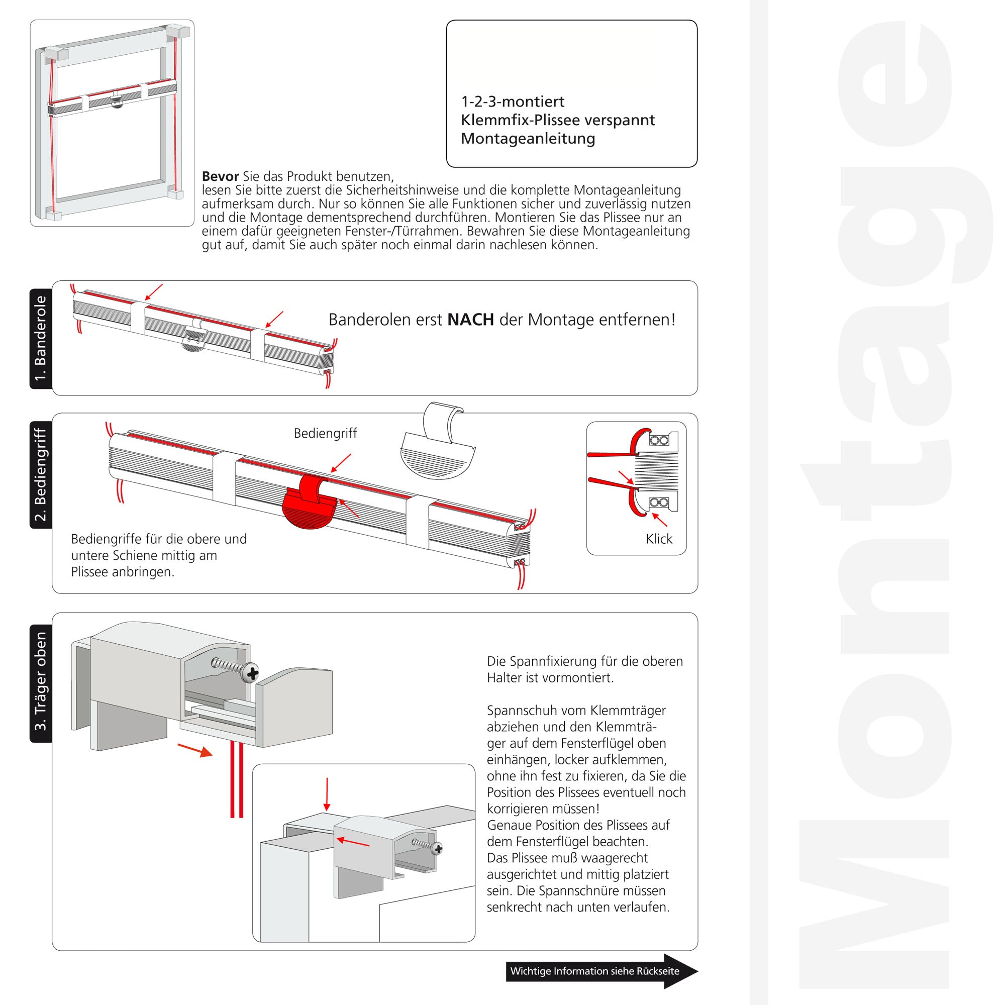ourdeco® Klemmfix-Wabenplissee | verdunkelnd | Thermo-Beschichtung | ohne Bohren | Metallklemmträger | weiß, grau