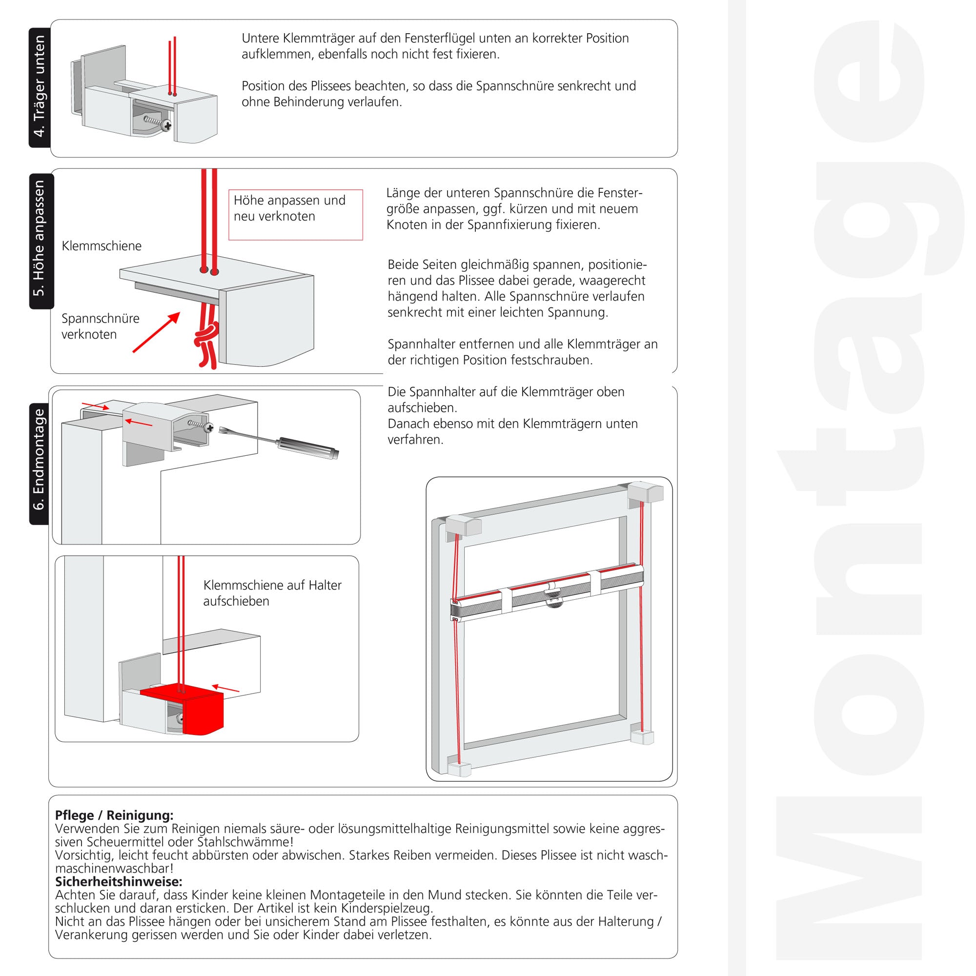 ourdeco® Klemmfix-Wabenplissee | lichtdurchlässig | ohne Bohren | Metallklemmträger | weiß, grau