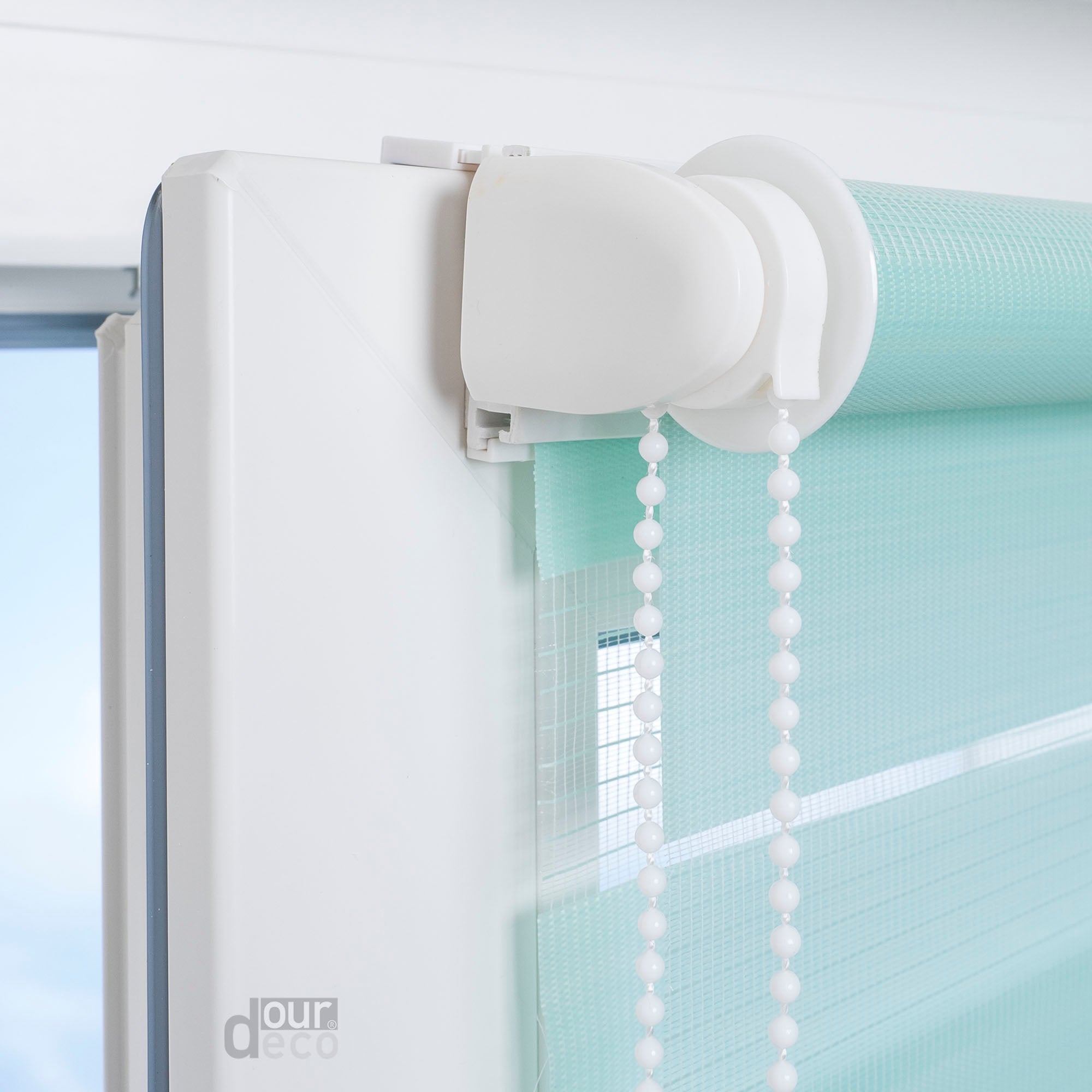 ourdeco® Doppel-Rollo Uni, Duo-Rollo, lichtdurchlässig, blickdicht, Montage ohne Bohren, viele Farben und Größen