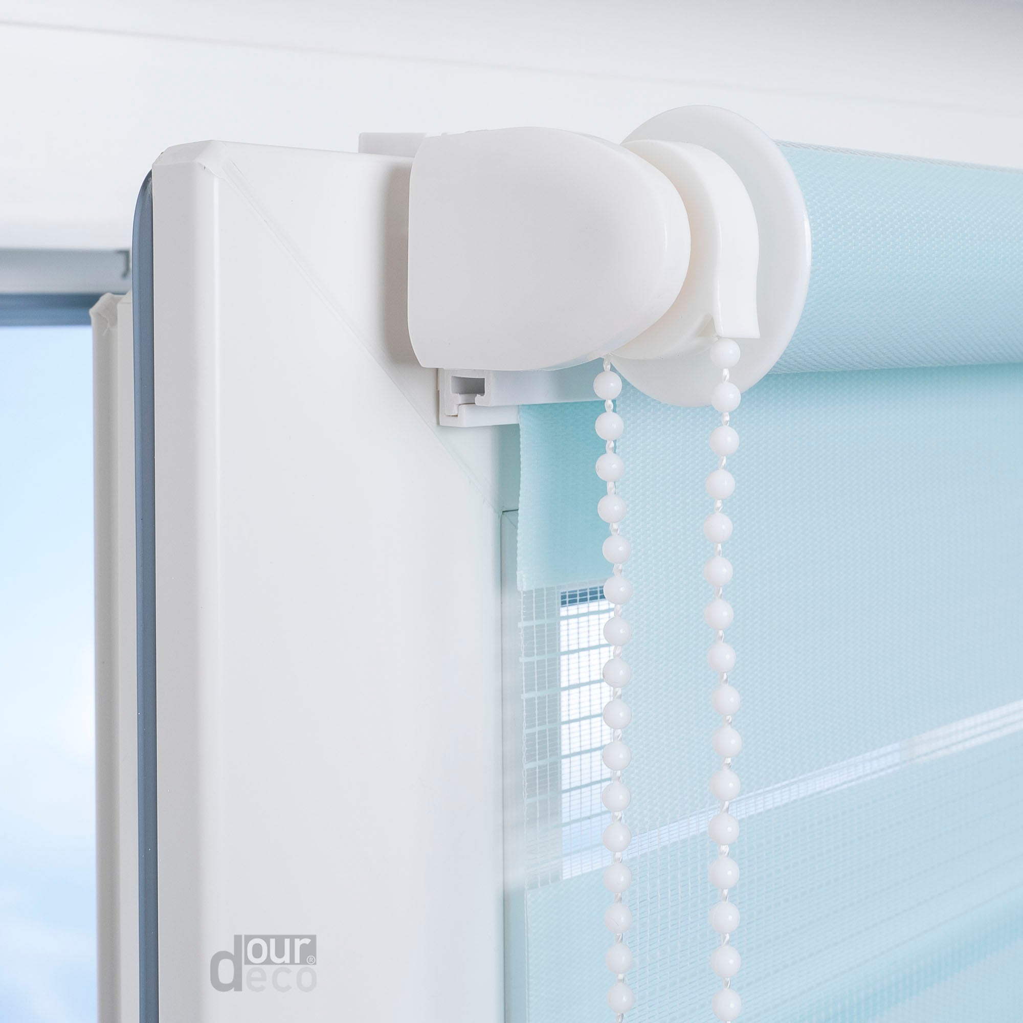 ourdeco® Doppel-Rollo Uni, Duo-Rollo, lichtdurchlässig, blickdicht, Montage ohne Bohren, viele Farben und Größen