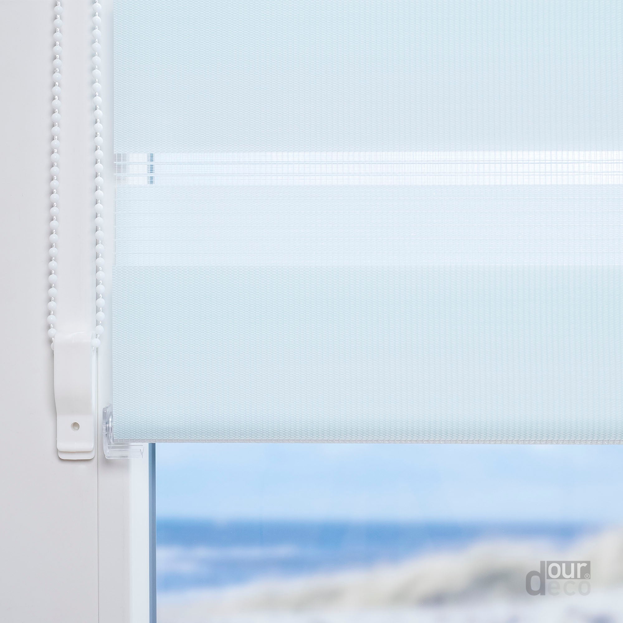 ourdeco® Doppel-Rollo Uni, Duo-Rollo, lichtdurchlässig, blickdicht, Montage ohne Bohren, viele Farben und Größen
